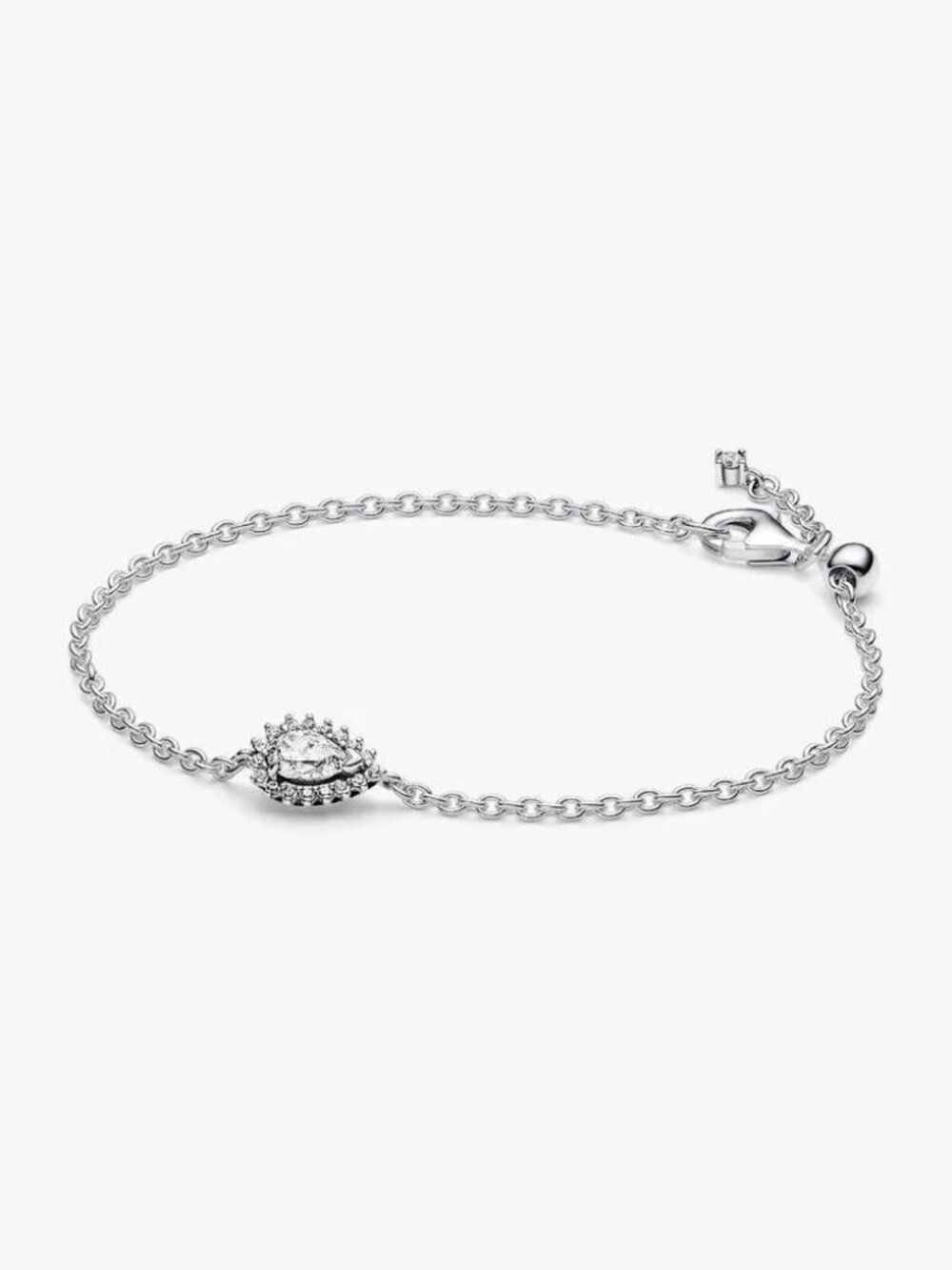 Pandora Sparkling Pear Halo Chain Bracelet